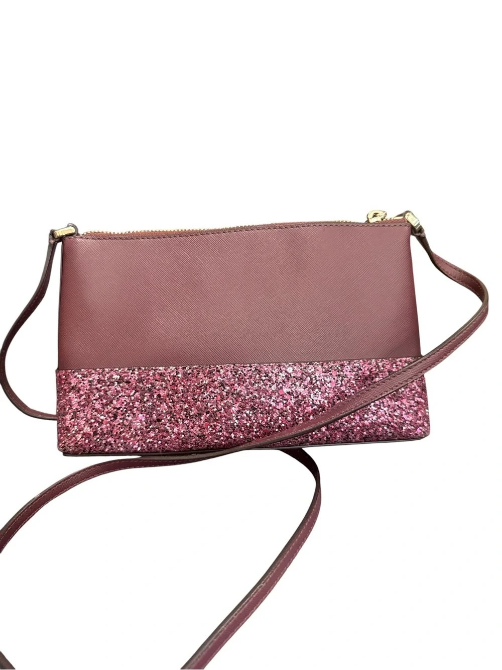kate spade Burgundy and Pink Glitter Crossbody Bag